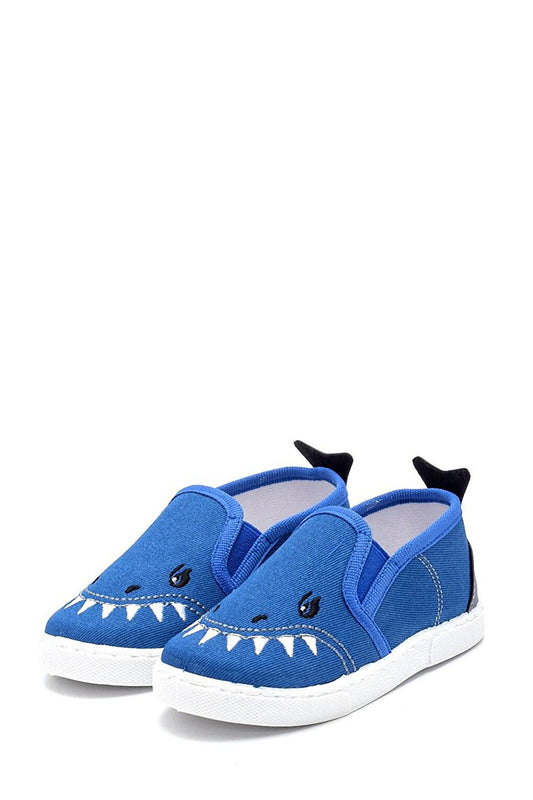 Tailed Shark Linen Children's Shoes-İNDİGO-F-493