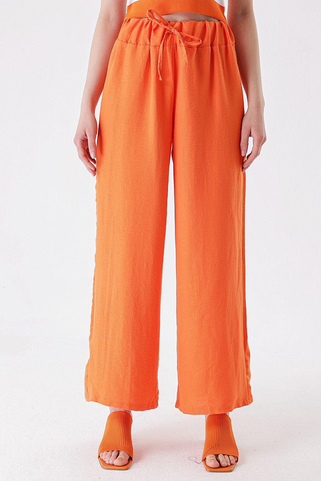 Palazzo Ayrobin Trousers with Elastic Waist