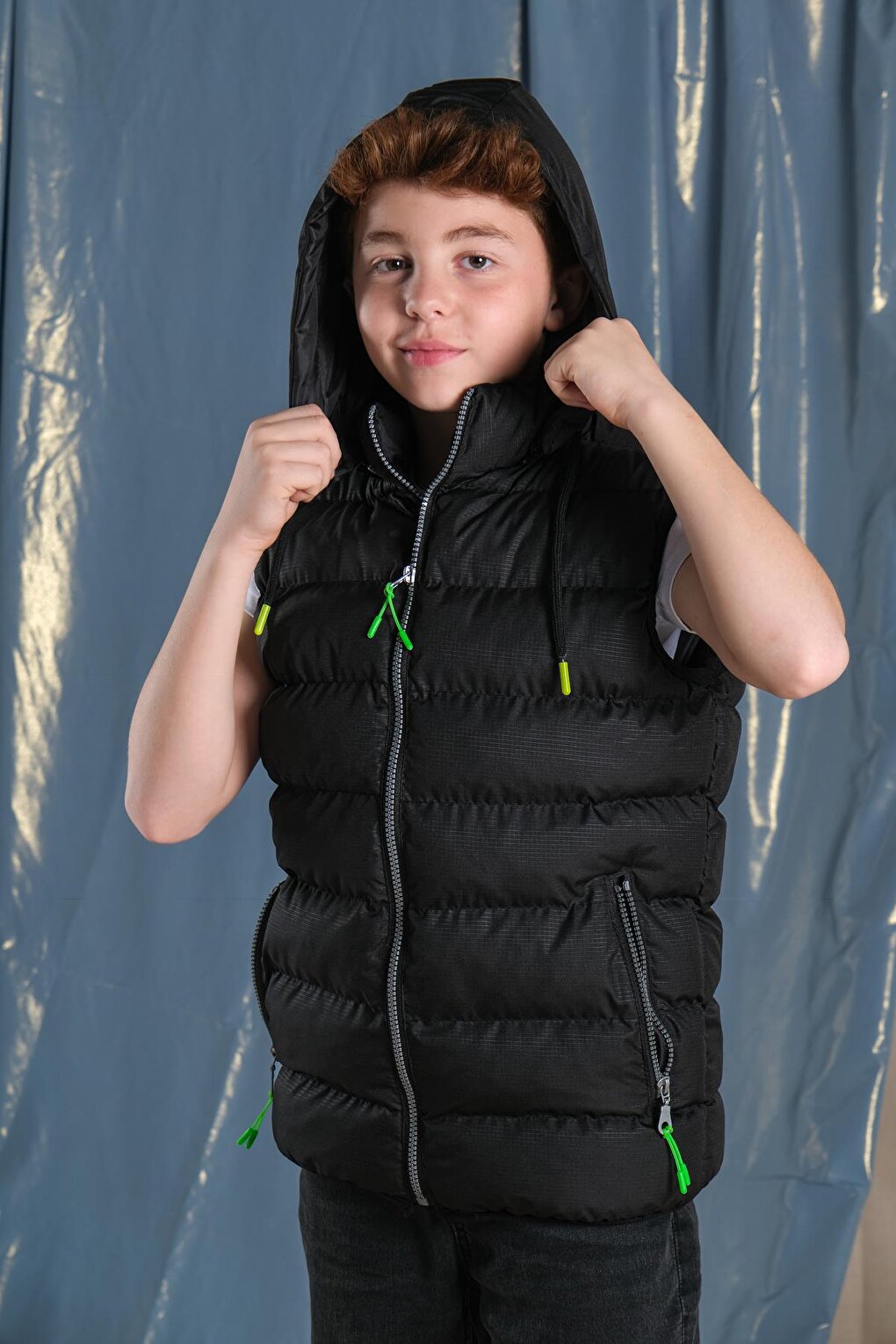 Removable Hooded Boy Puffer Vest