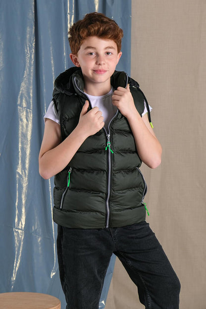 Removable Hooded Boy Puffer Vest