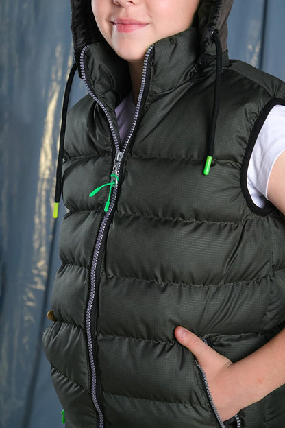 Removable Hooded Boy Puffer Vest