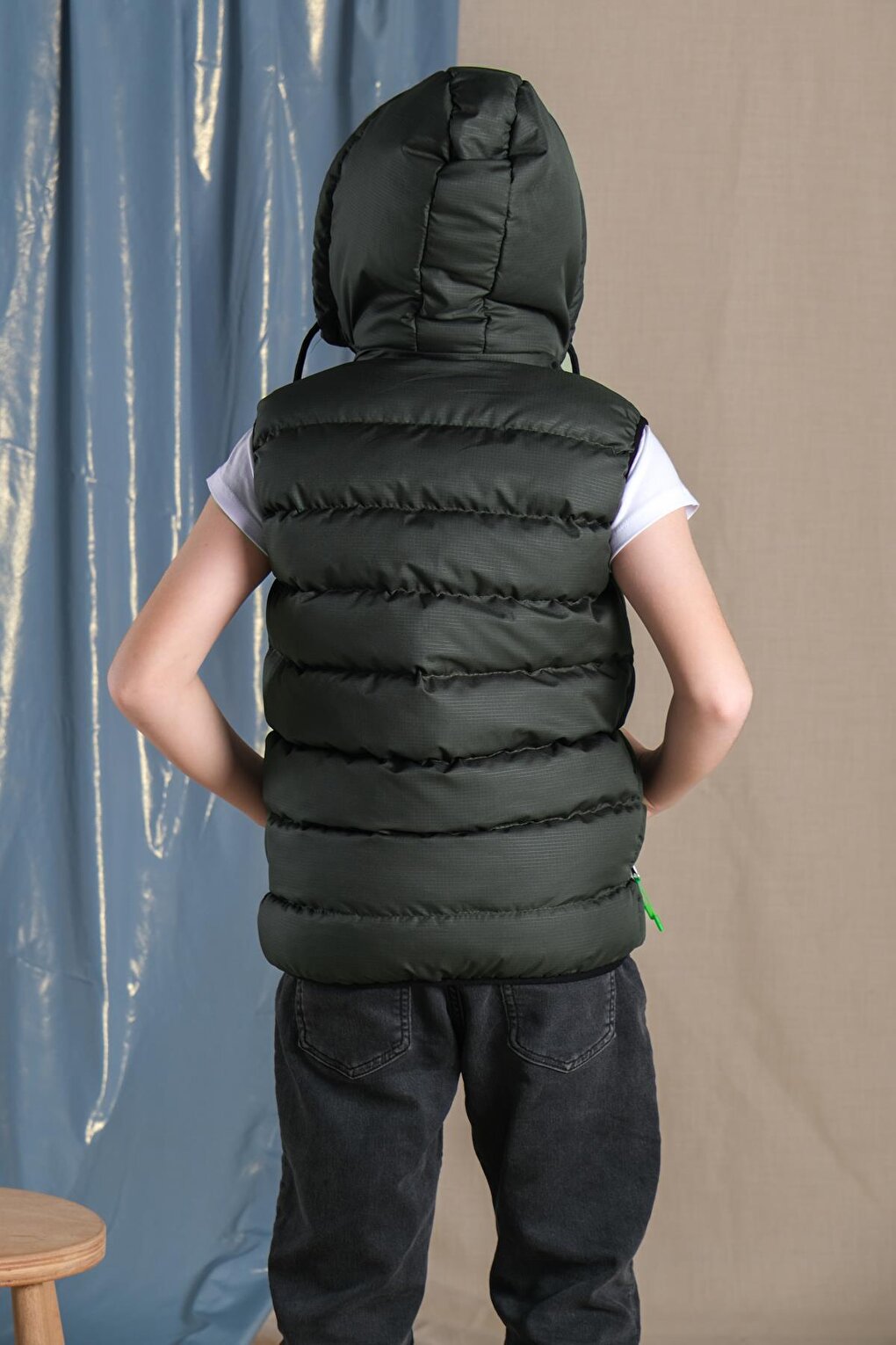 Removable Hooded Boy Puffer Vest