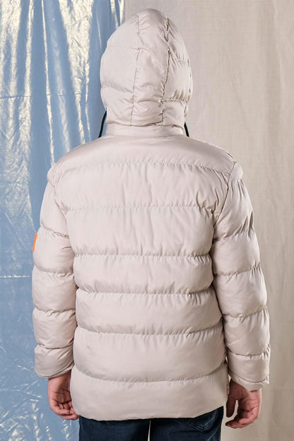 Hooded Boy's Puffer Coat with Fleece Inside