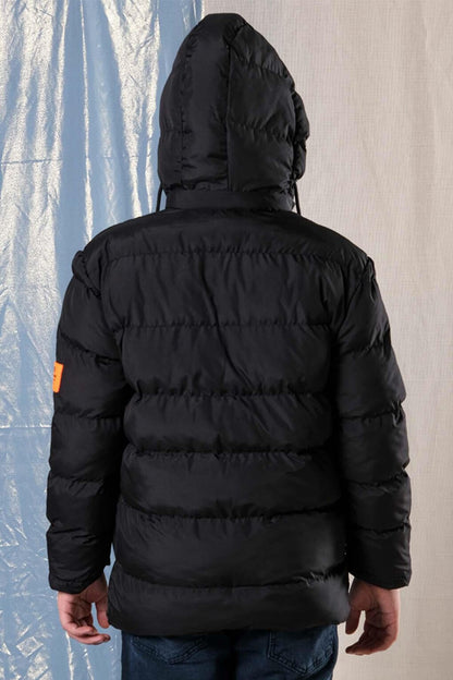 Hooded Boy's Puffer Coat with Fleece Inside