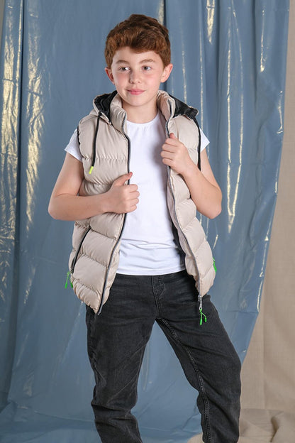 Removable Hooded Boy Puffer Vest