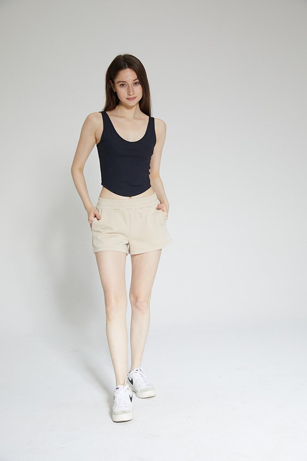 Beige Women's Soft Touch Short Shorts - Eva