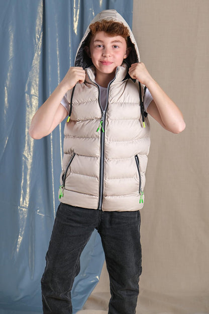 Removable Hooded Boy Puffer Vest