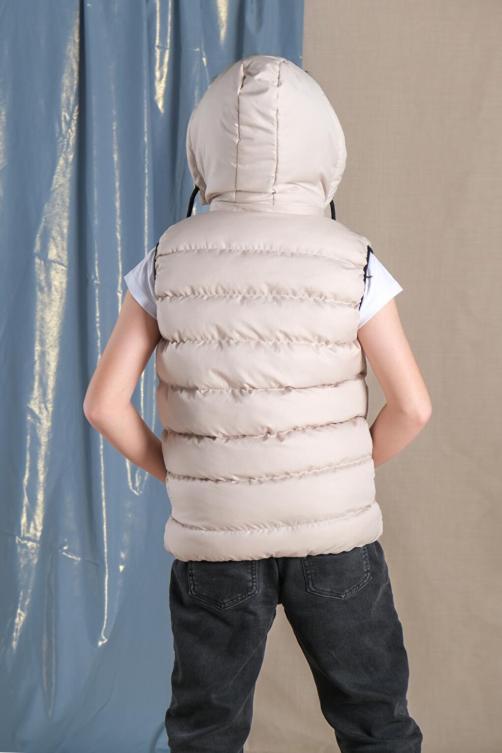 Removable Hooded Boy Puffer Vest