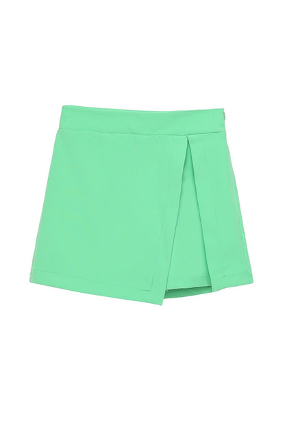 Slit Detailed Shorts Skirt Apple Mint