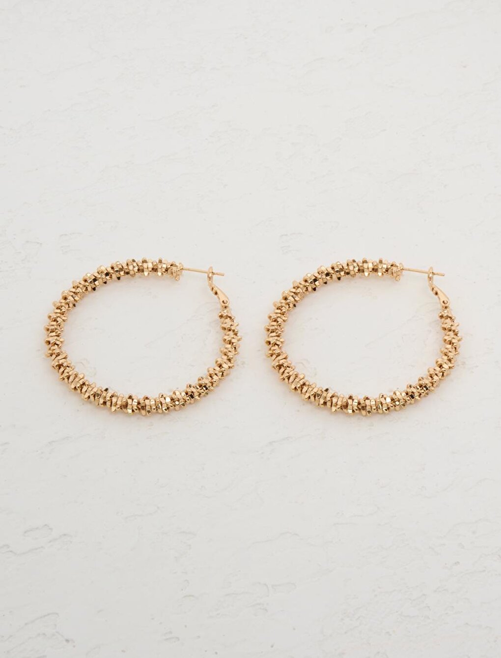 Gold Shiny Big Hoop Earrings