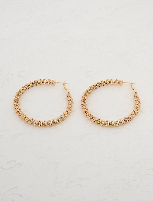 Gold Shiny Big Hoop Earrings