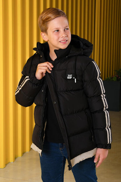 Boy's Removable Hooded Puffer Coat