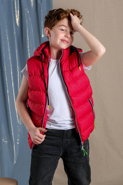 Removable Hooded Boy Puffer Vest