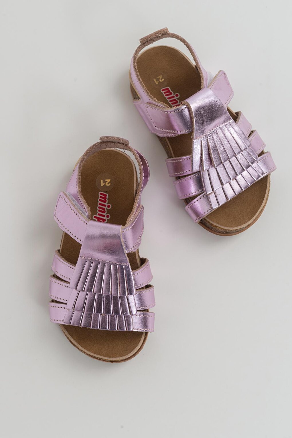 Girl's Pink Leather healthy Supported Children's Sandals