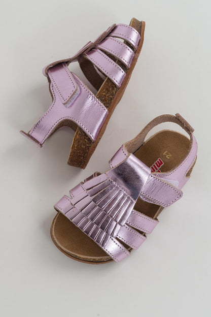 Girl's Pink Leather healthy Supported Children's Sandals