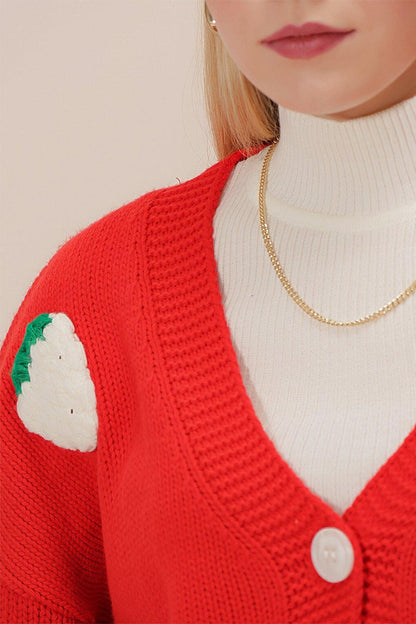 Strawberry Motif Knitwear CARDIGAN