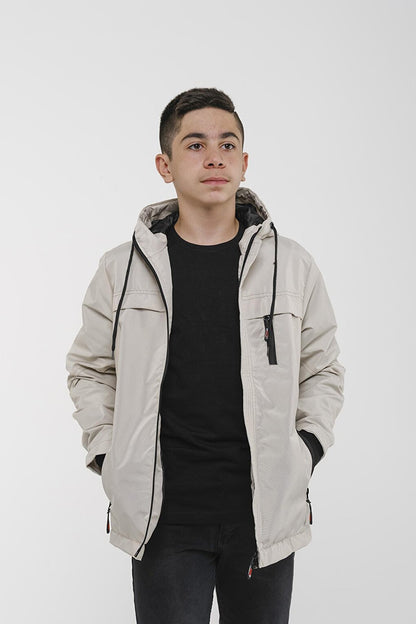 Boy's Hooded, Lined, Seasonal Coat with Pockets