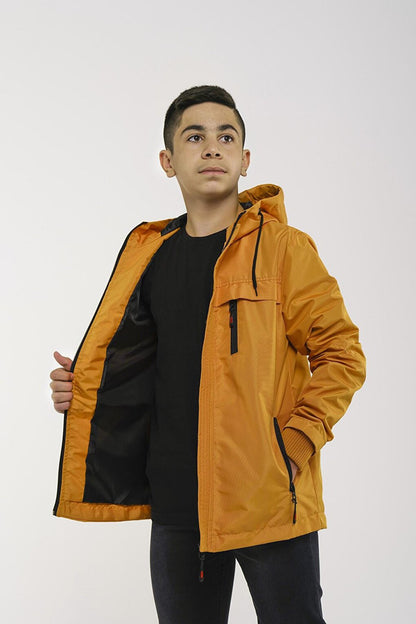 Boy's Hooded, Lined, Seasonal Coat with Pockets