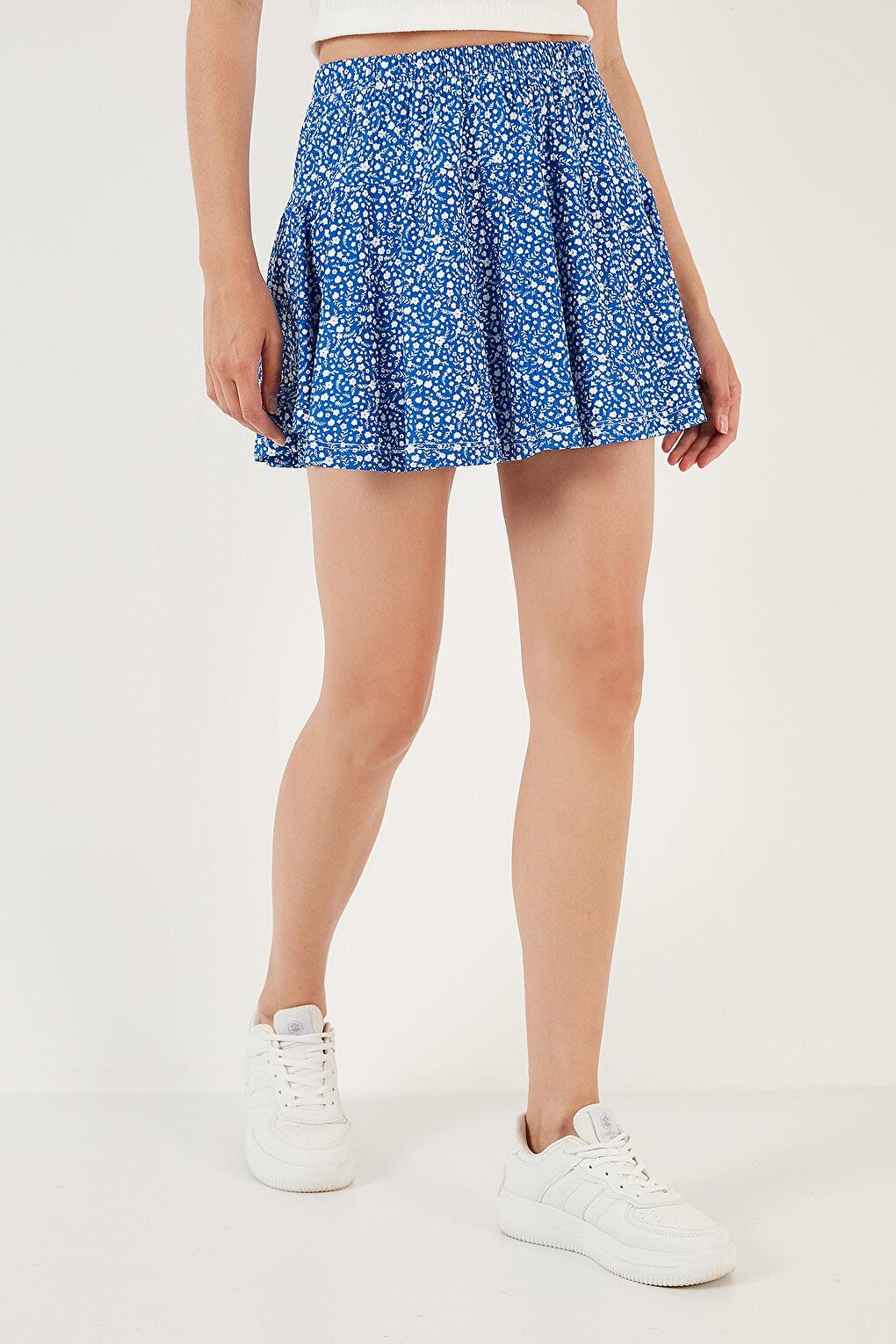 Floral Elastic Waist Short Skirt 5864024