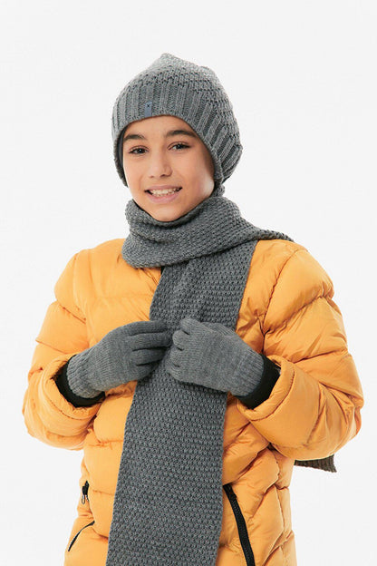 Basic Boy's Scarf, Beret and Gloves Set