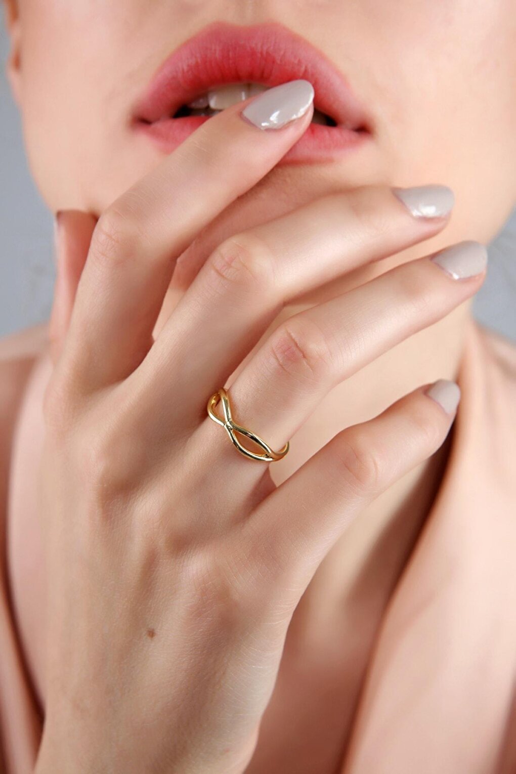 Women's Gold Plated Double Wave Ring