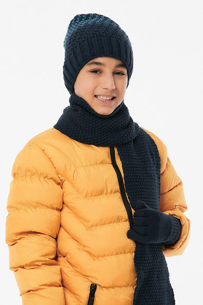 Basic Boy's Scarf, Beret and Gloves Set