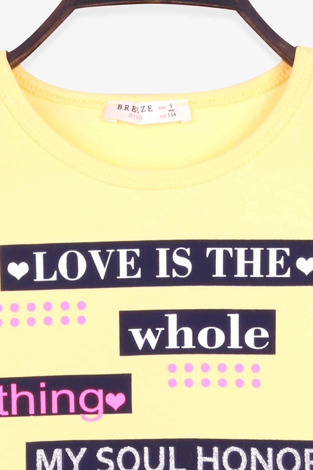 Girl's T-Shirt Text Printed Yellow (Age 9-14)