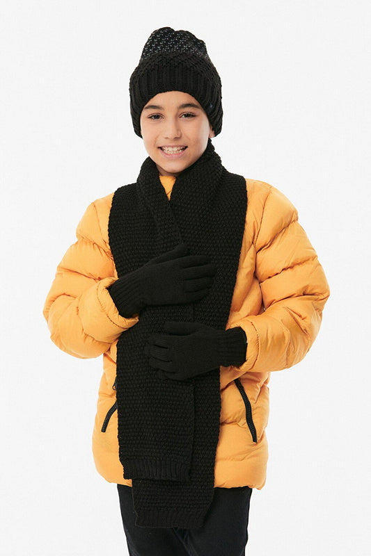 Basic Boy's Scarf, Beret and Gloves Set