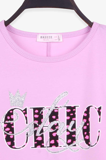 Girl's T-Shirt Text Printed Purple (Age 8-14)