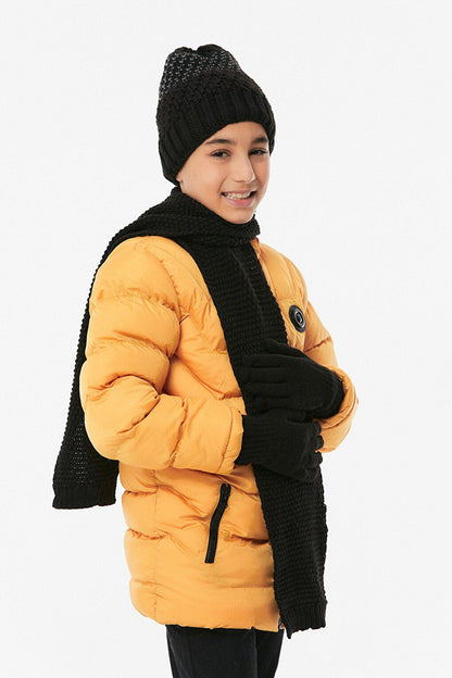 Basic Boy's Scarf, Beret and Gloves Set