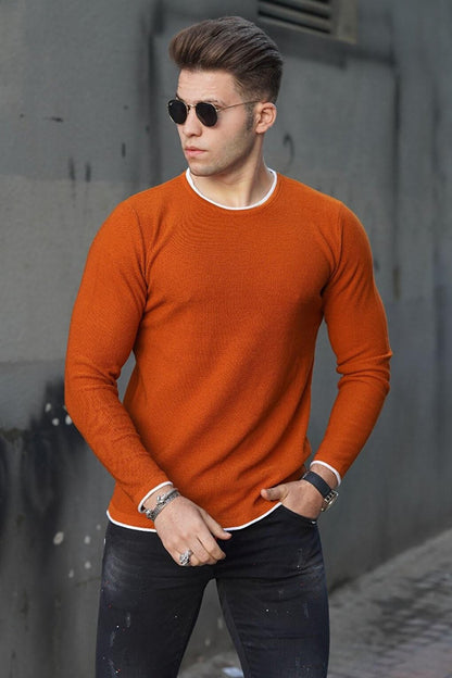 Camel Crew Neck Men's Knitwear Sweater 4637