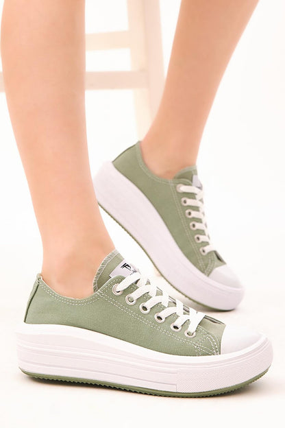 Women's Mint Green Comfortable Mold Thick Sole Sneakers