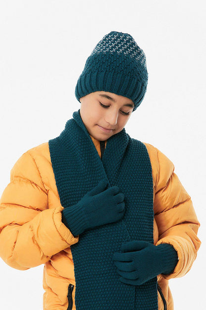 Basic Boy's Scarf, Beret and Gloves Set