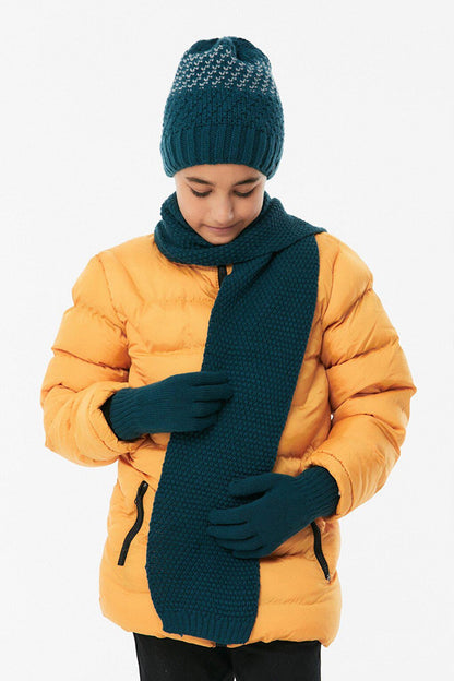 Basic Boy's Scarf, Beret and Gloves Set