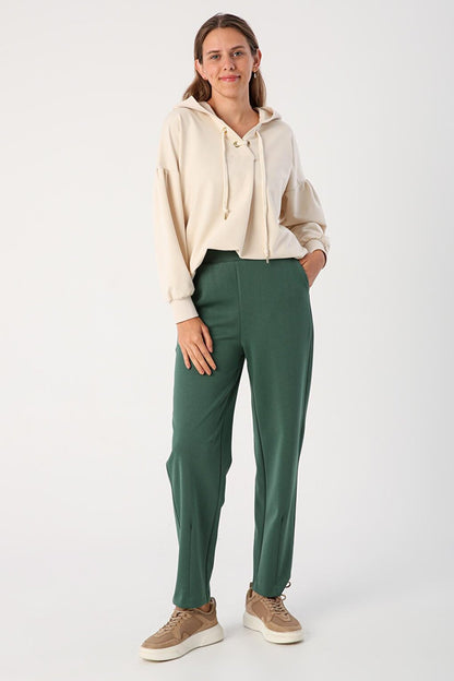 Green Trousers with Darted Legs