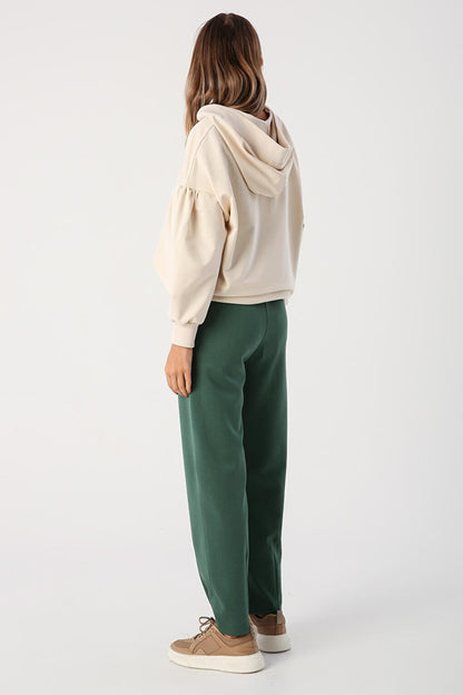 Green Trousers with Darted Legs