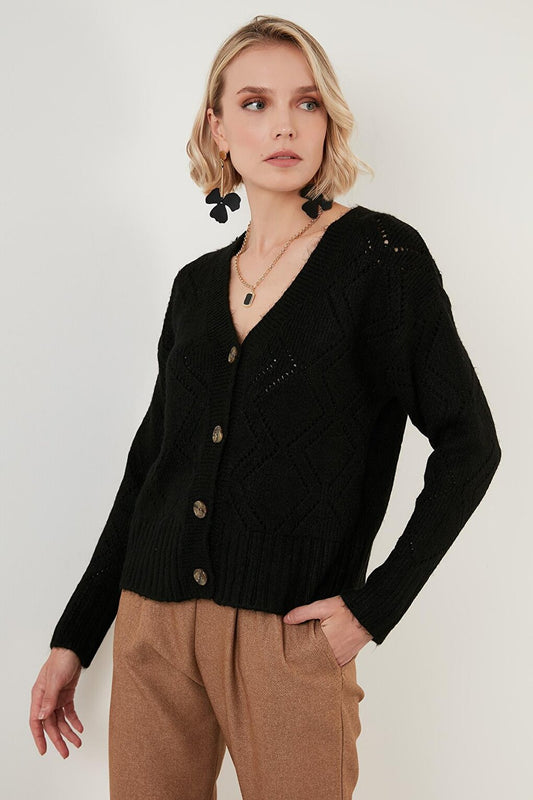 Cotton Buttoned V-Neck Knitted Cardigan 6321010