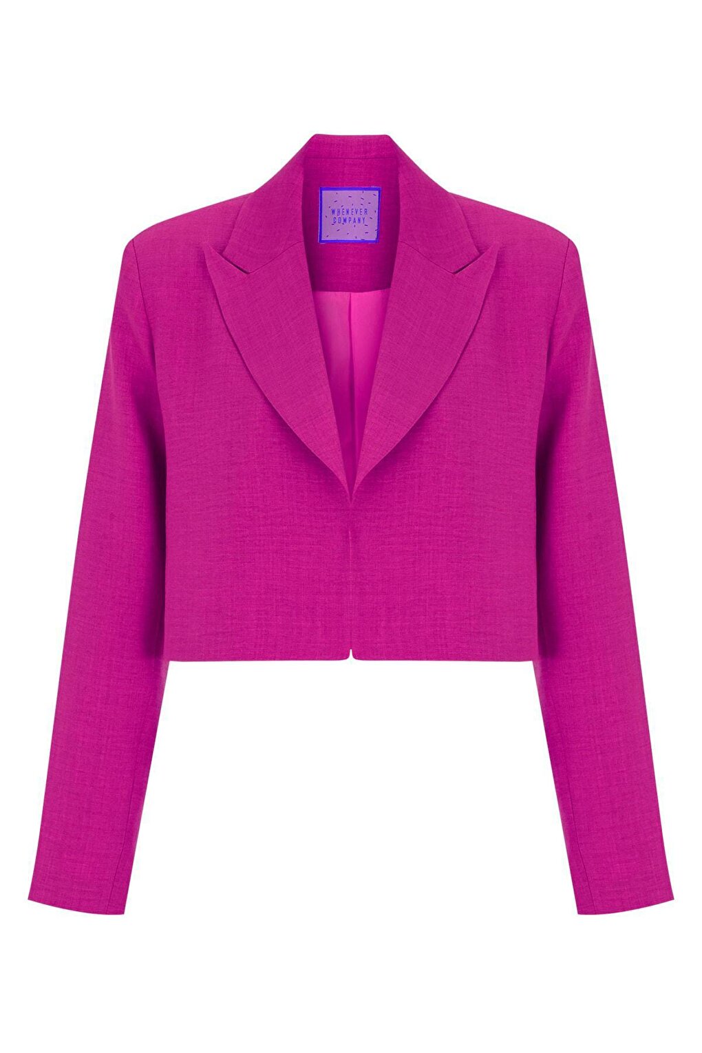 Cyclamen Color Linen Look Crop Jacket