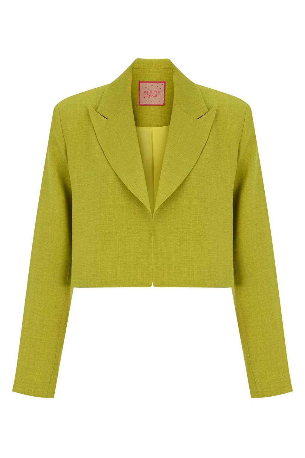 Oil Green Linen Look Crop Jacket