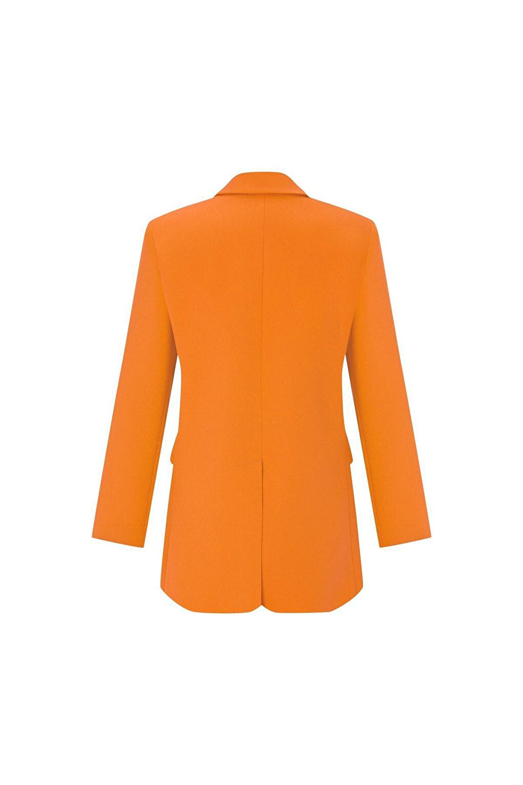 Orange Oversized Padded Inside Lined Crepe Double Buttoned Premium Jacket with Pockets