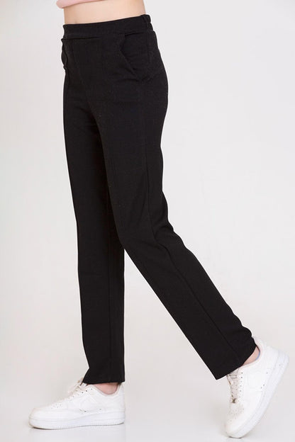 Girl's Black Steel Knitted Trousers Age 4-12 - 23169-2