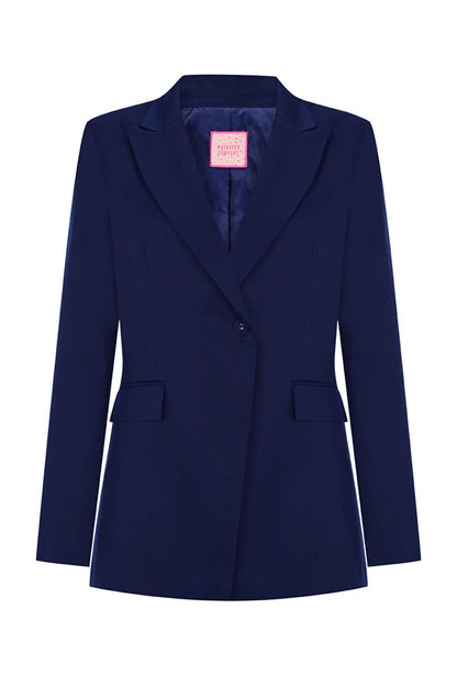 Navy Blue Padded Inner Lined Crepe Premium Jacket