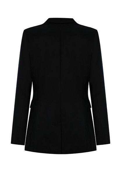 Black Padded, Lined Crepe Premium Jacket