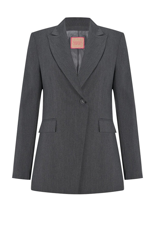 Gray Padded, Lined Crepe Premium Jacket