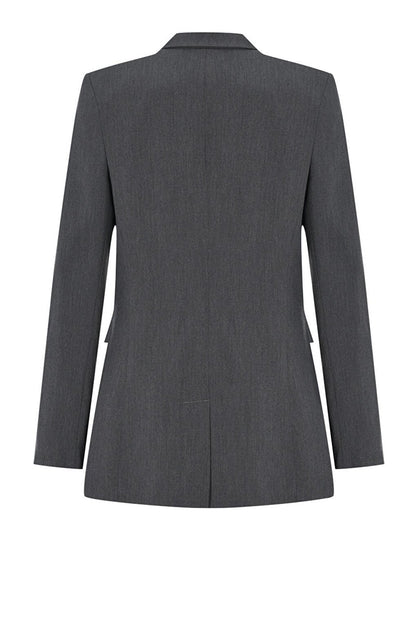 Gray Padded, Lined Crepe Premium Jacket