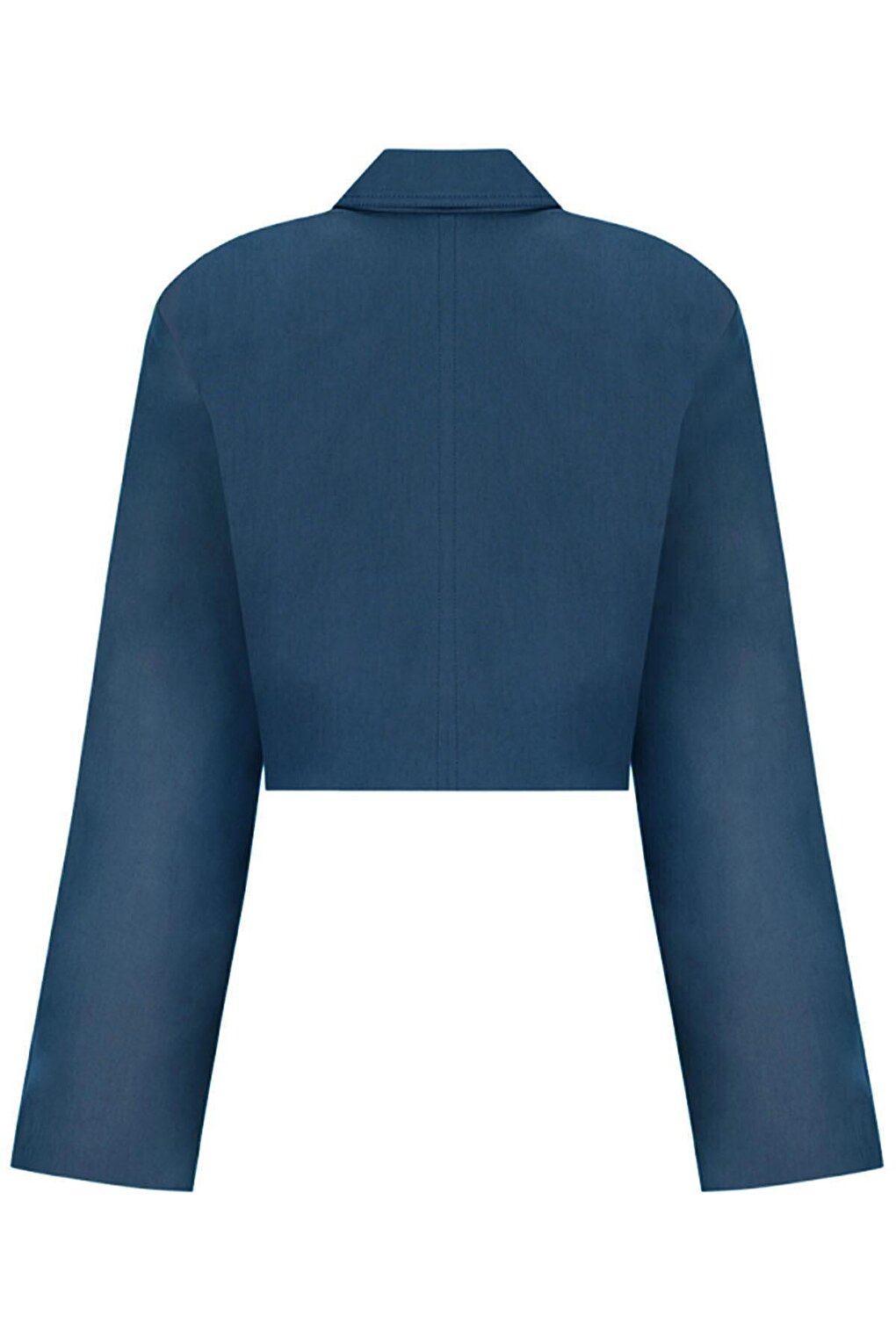 Indigo Color Cotton Crop Jacket