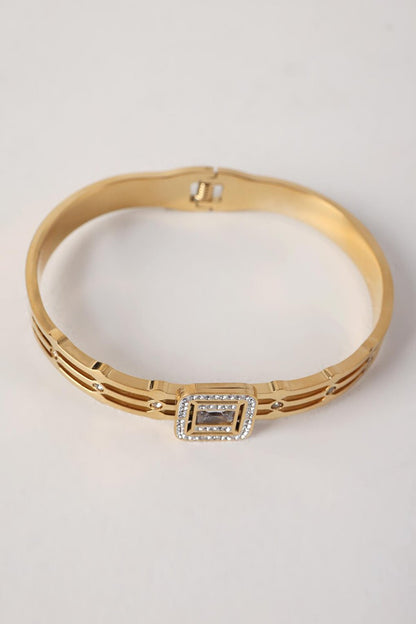 Gold Steel Baguette Bracelet