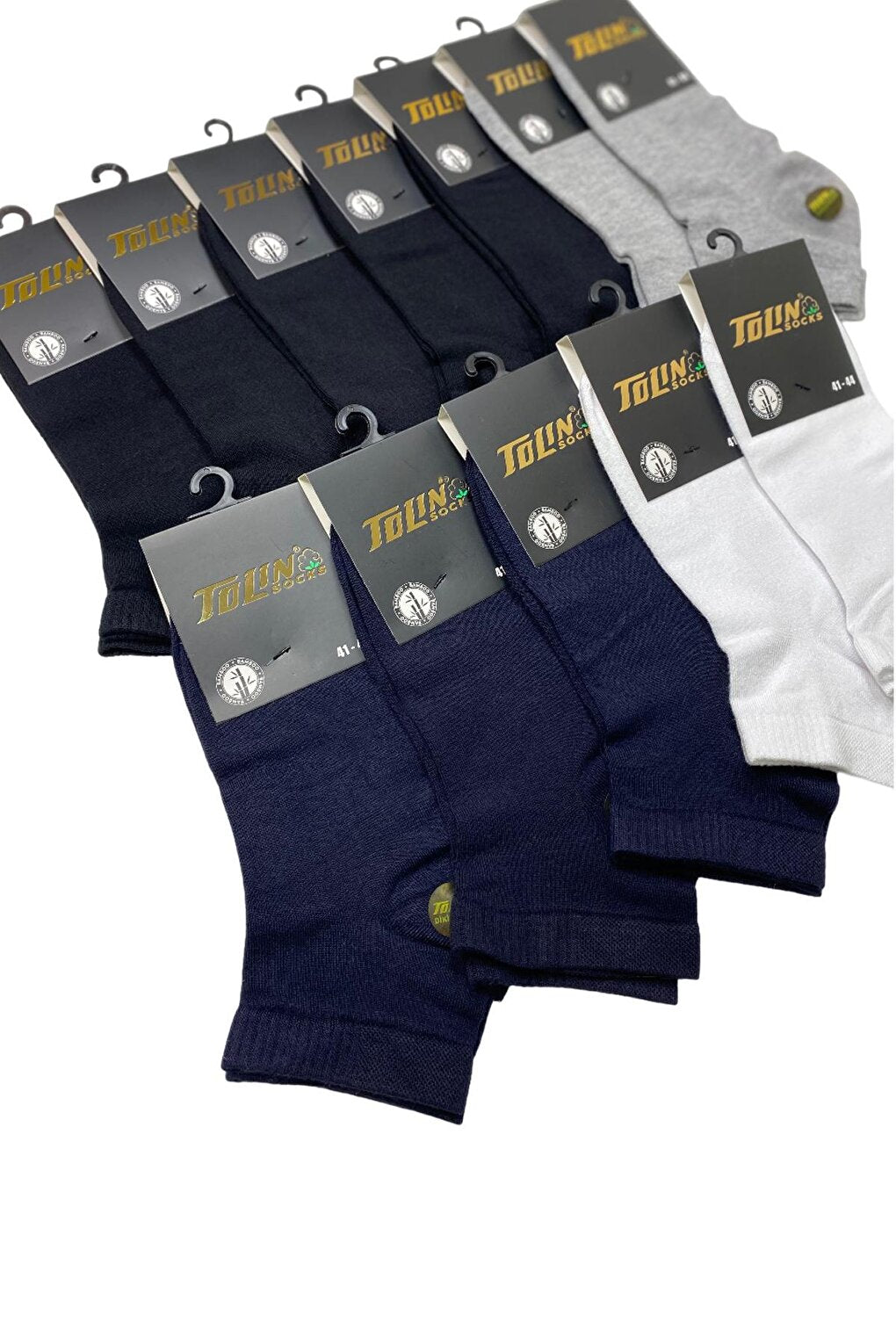 Bamboo Men's Mixed Color Seamless Booties Socks Set 12 pcs 10500