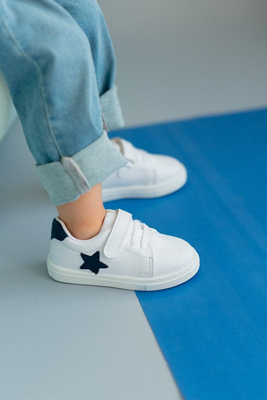 Navy Blue Starry Velcro Boy's Casual Sports Shoes-S-1000