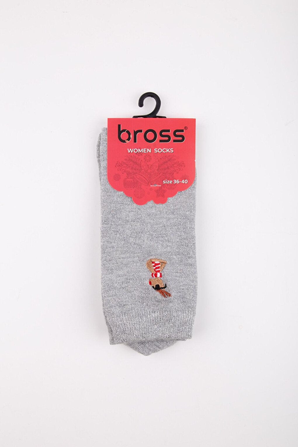 Christmas Boxed Lurex Embroidered Women's Socks